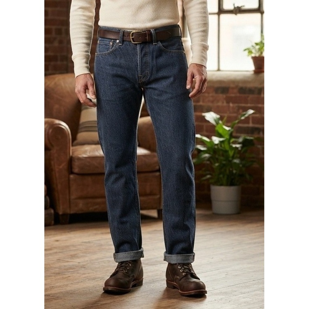 Levi's 505 Regular‎ Fit Jeans Men's 30x34 Blue Cotton Straight Leg Medium Wash